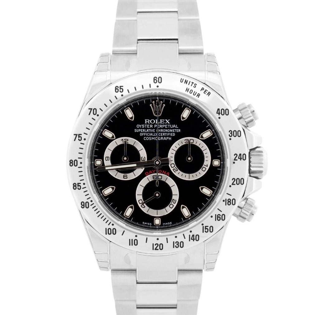 Rolex Daytona Cosmograph 40mm Steel Men's Oyster Black Dial Watch 116520