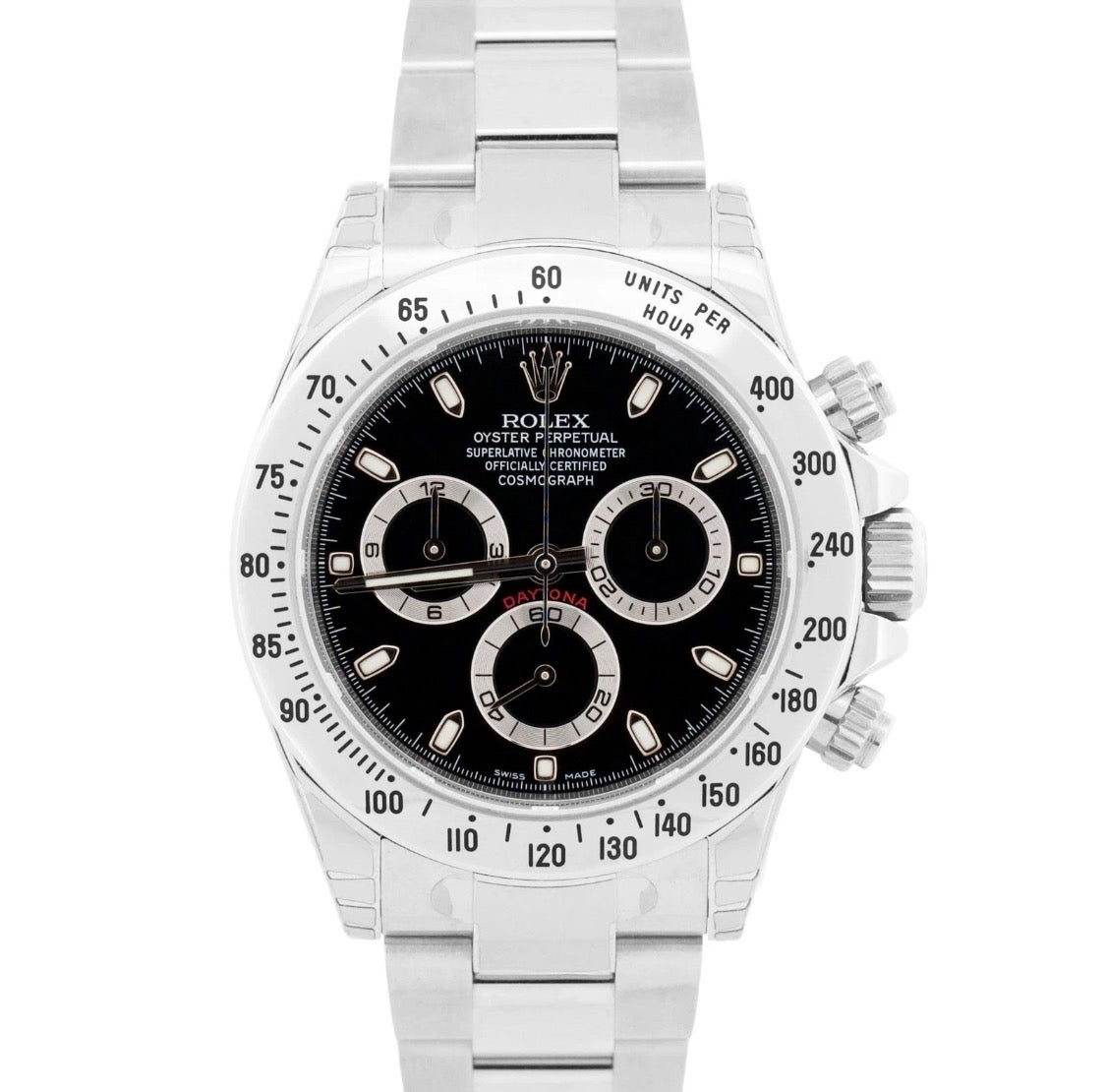 Rolex Daytona Cosmograph 40mm Steel Men's Oyster Black Dial Watch 116520